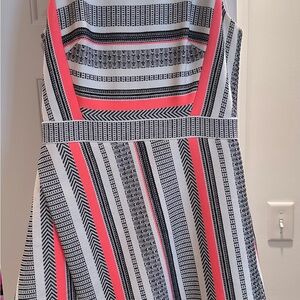 Stylish Striped Dress in Pink and Black